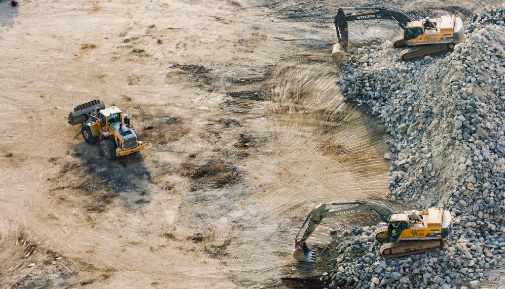 escavadeira para obra
